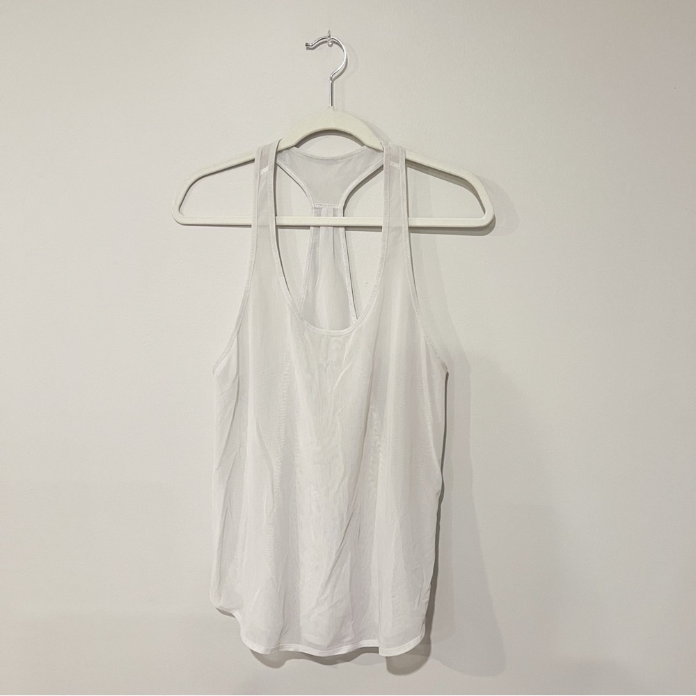 Lululemon Mesh Off White Racerback Tank Top